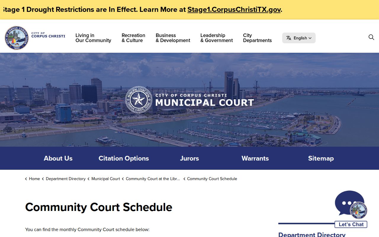 Nueces County municipal warrant community court at a Corpus Christi library