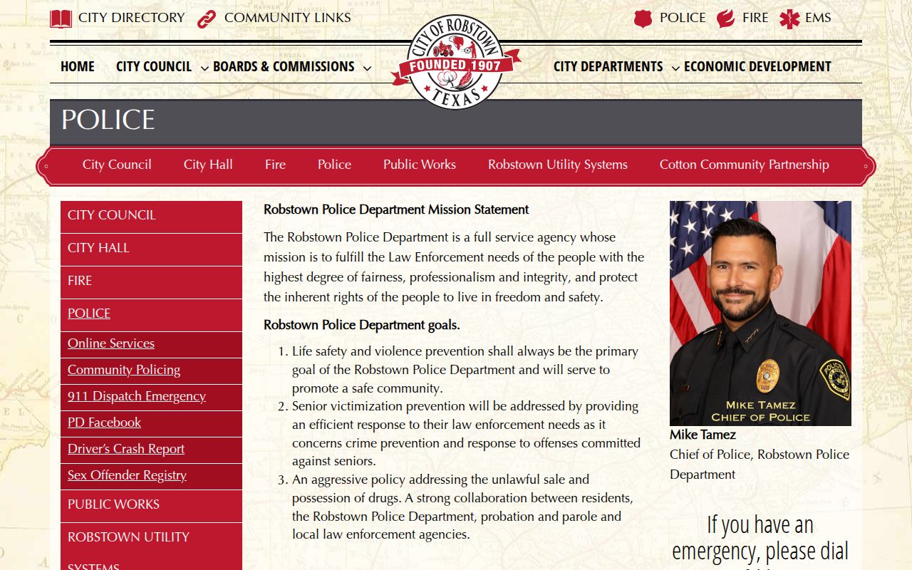 Robstown Police contact for separate Nueces County warrant records questions